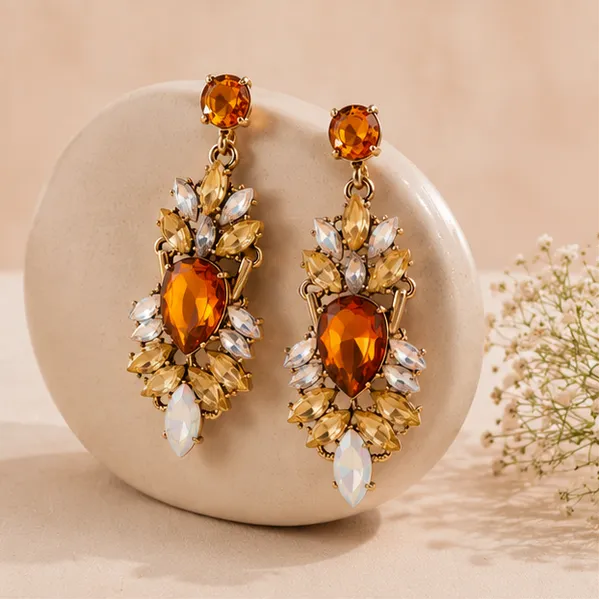 Amber_Crystal_Chandelier_Earrings_For_Women_Iridescent_Drop