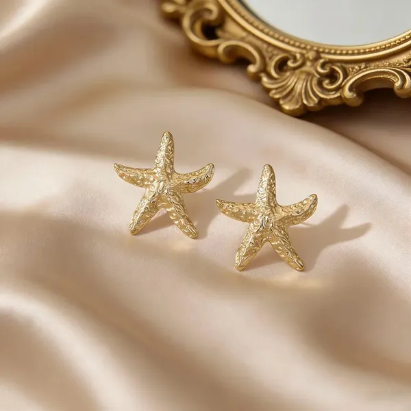 Gold_Plated_Starfish_Stud_Earrings_Beach_Travel_Jewellery_For_Women