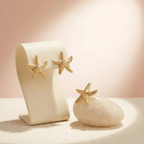 Gold_Plated_Starfish_Stud_Earrings_Beach_Travel_Jewellery_For_Women