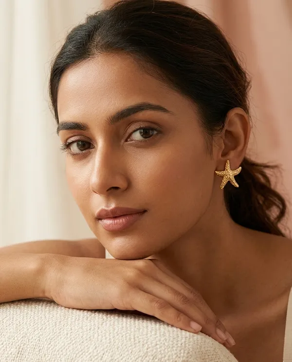 Gold_Plated_Starfish_Stud_Earrings_Beach_Travel_Jewellery_For_Women