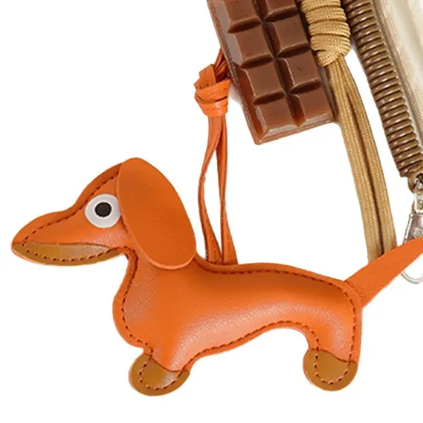 Handcrafted_Tan_Leather_Dachshund_Bag_Charm_Keychain