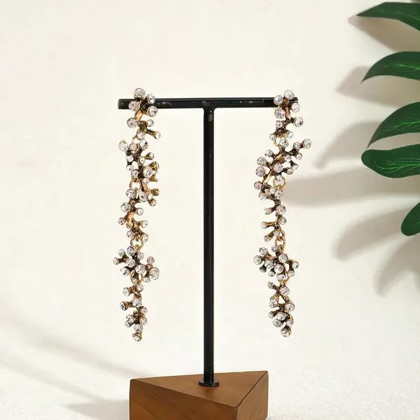 Gold_Plated_Zircon_Branch_Jewellery_Set_Collar_Necklace_Drop_Earrings_For_Women_Gold
