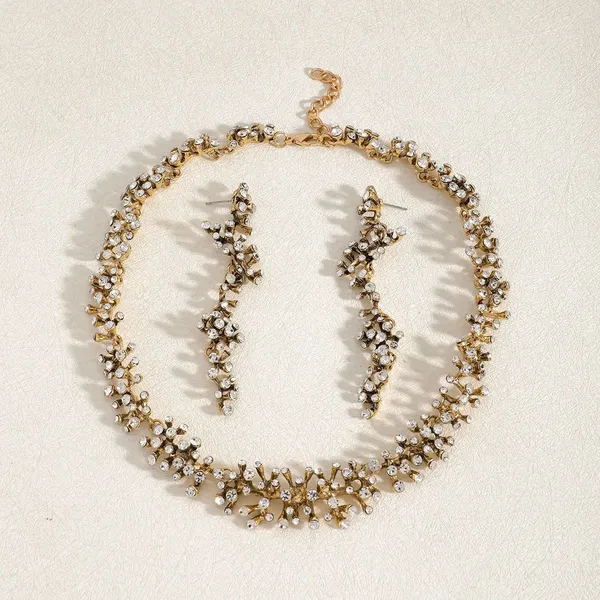 Gold_Plated_Zircon_Branch_Jewellery_Set_Collar_Necklace_Drop_Earrings_For_Women_Gold