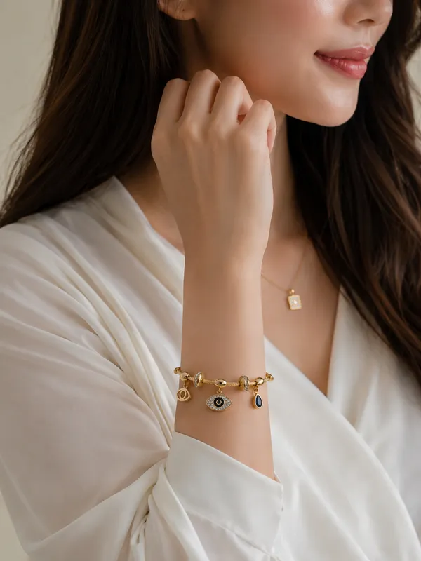 Gold_Plated_Evil_Eye_Charms_Bracelet