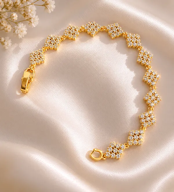 Floral_Diamond_Cut_Tennis_Bracelet