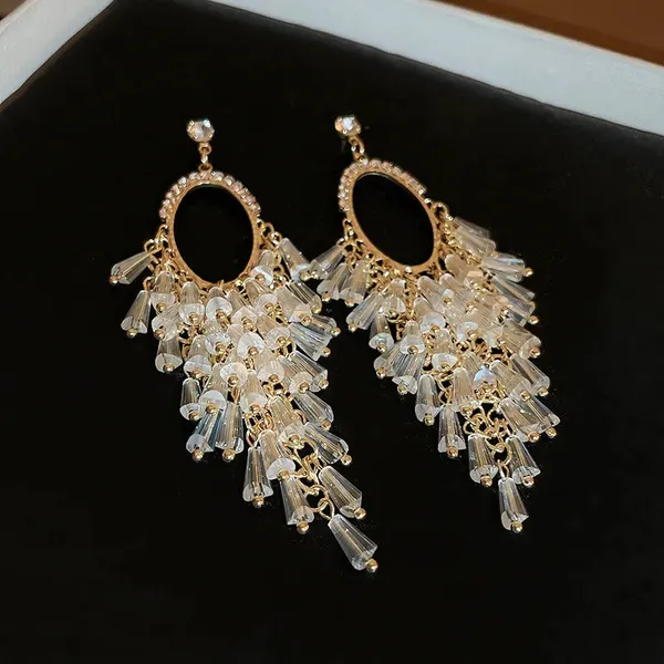 Crystal_Tassel_Chandelier_Earrings_Party_Wear_Gold_Tone