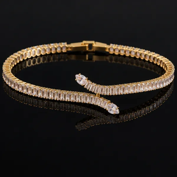 Gold_Plated_Snake_Tennis_Bracelet_With_Baguette_American_Diamond