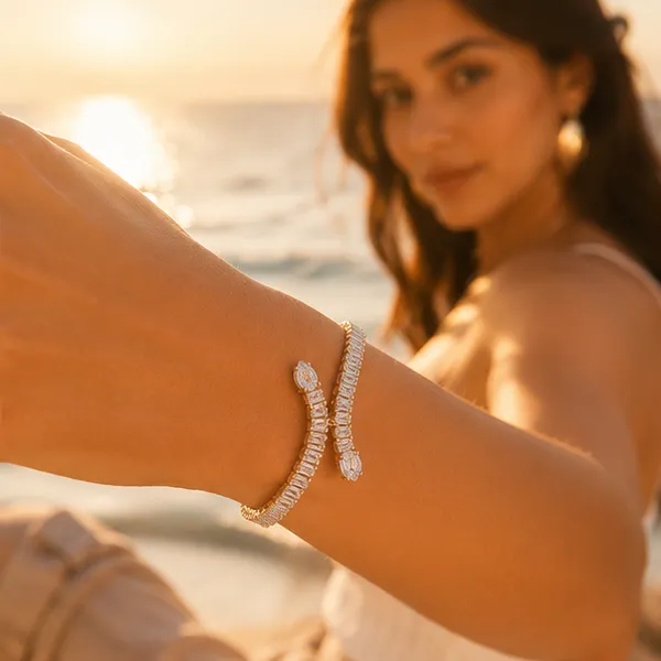 Gold_Plated_Snake_Tennis_Bracelet_With_Baguette_American_Diamond