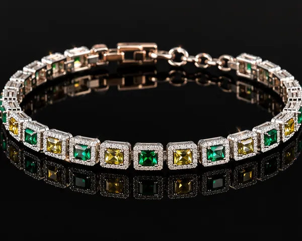 Elegant_Green_Yellow_Cz_Tennis_Bracelet_Stainless_Steel