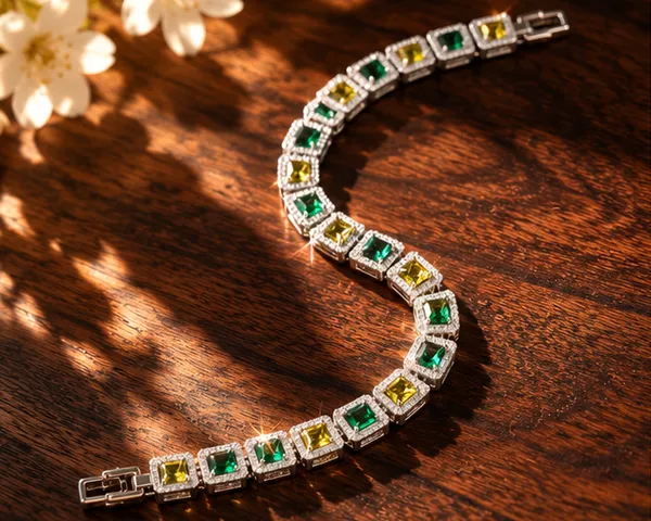 Elegant_Green_Yellow_Cz_Tennis_Bracelet_Stainless_Steel