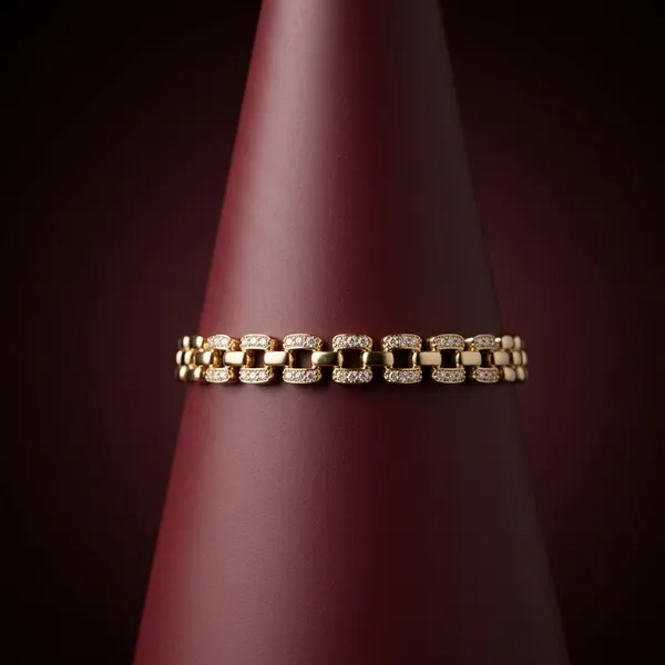 Gold_Plated_Cz_Chain_Bracelet_For_Women