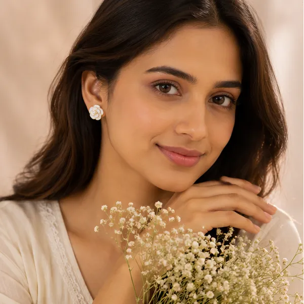 Floral_Faux_Pearl_Earrings_Gold_Tone_Alloy_Daily_Wear