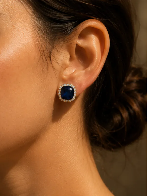Navy_Blue_Cz_Stud_Earrings_Gold_Tone_Halo_For_Women