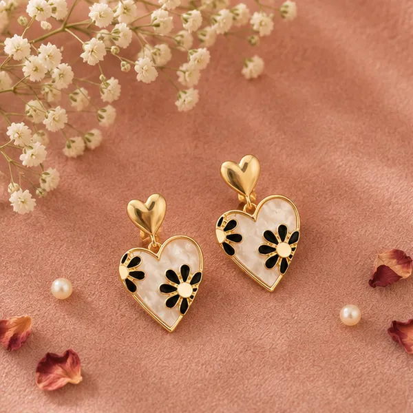 Heart_Drop_Stud_Earrings_Gold_Tone_Floral_Charm_For_Women