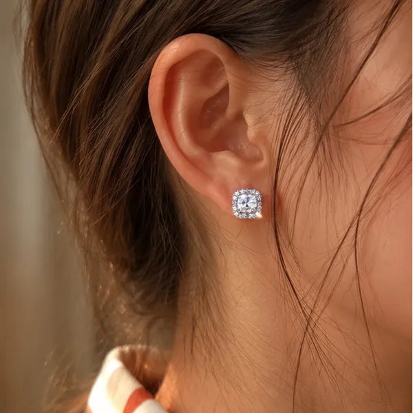 Silver_Cz_Cluster_Stud_Earrings_Cushion_Cut_For_Women
