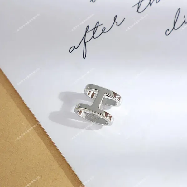 H_Shape_Scarf_Ring_Gold_Tone_Alloy_Silver