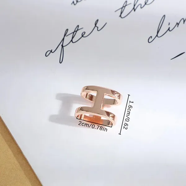 H_Shape_Scarf_Ring_Gold_Tone_Alloy_Rosegold
