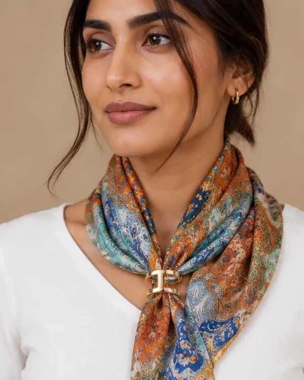 H_Shape_Scarf_Ring_Gold_Tone_Alloy_Rosegold