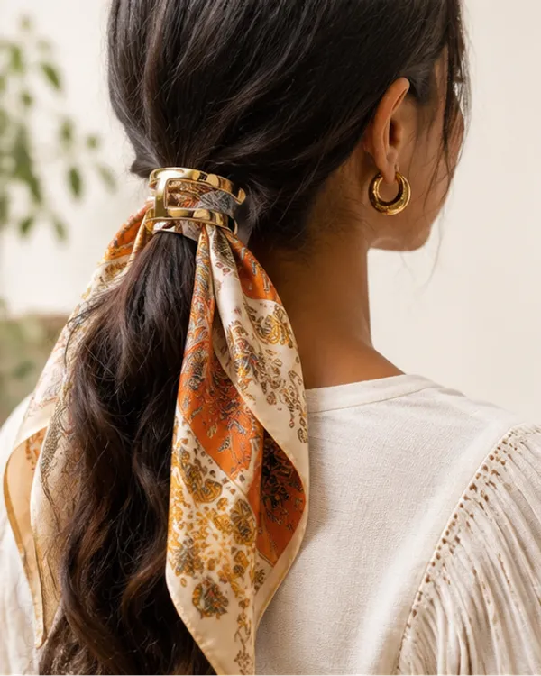 H_Shape_Scarf_Ring_Gold_Tone_Alloy_Rosegold