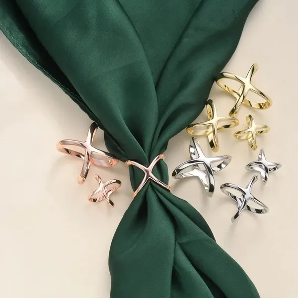 X_Cross_Scarf_Ring_Gold_Alloy_Scarf_Buckle_For_Women_Gold