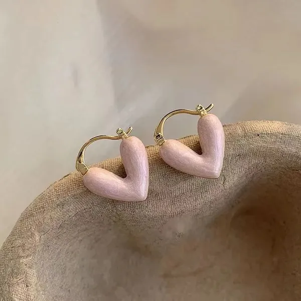 Pink_Enamel_Heart_Hoop_Earrings_Daily_Amp_Occasion_Wear_For_Women
