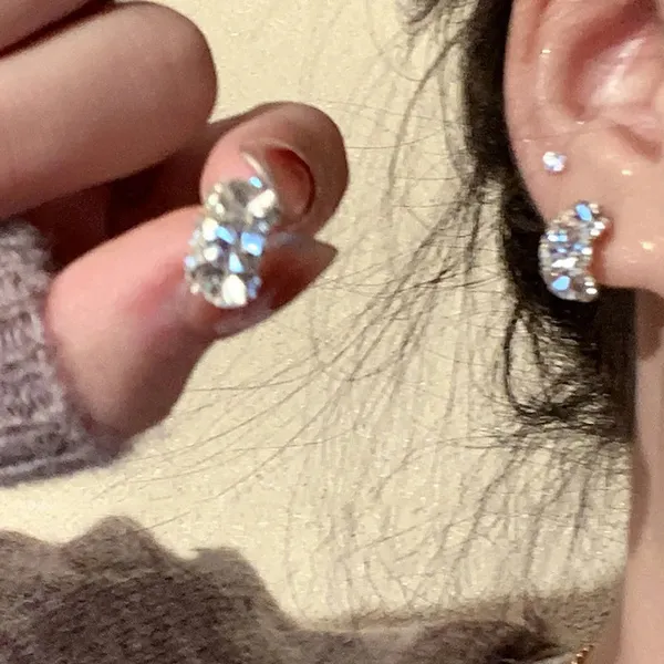 Silver_Crystal_Cluster_Huggie_Earrings_Party_Wear_For_Women