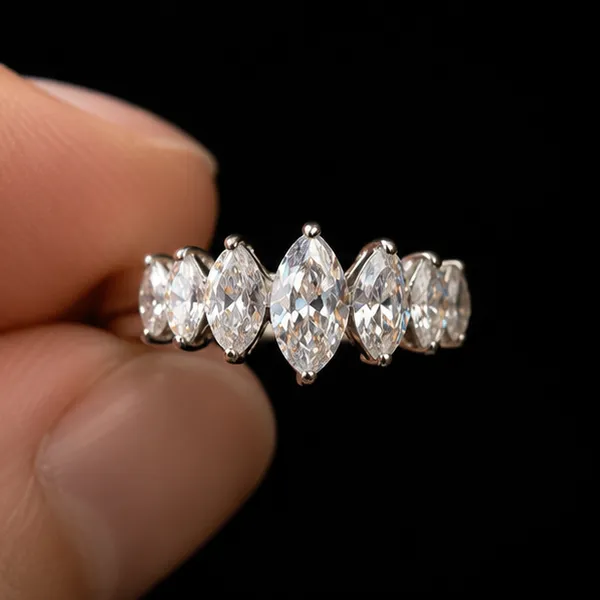Marquise_Cluster_Ring_Rhodium_Plated_For_Women