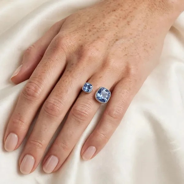 Blue_Crystal_Open_Ring_For_Women_Silver_Dual_Stone_Adjustable_Ring