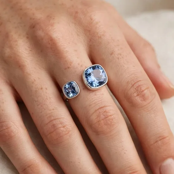Blue_Crystal_Open_Ring_For_Women_Silver_Dual_Stone_Adjustable_Ring