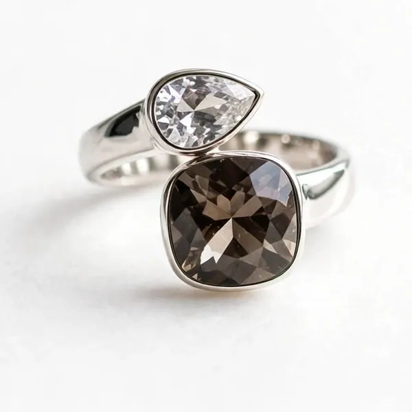 Two_Tone_Crystal_Ring_Clear_Smoky_Brown_Open_Ring_For_Women