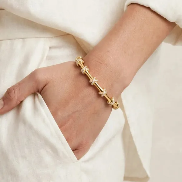 Pave_X_Knot_Bangle_Bracelet_Gold_Stainless_Steel_For_Women