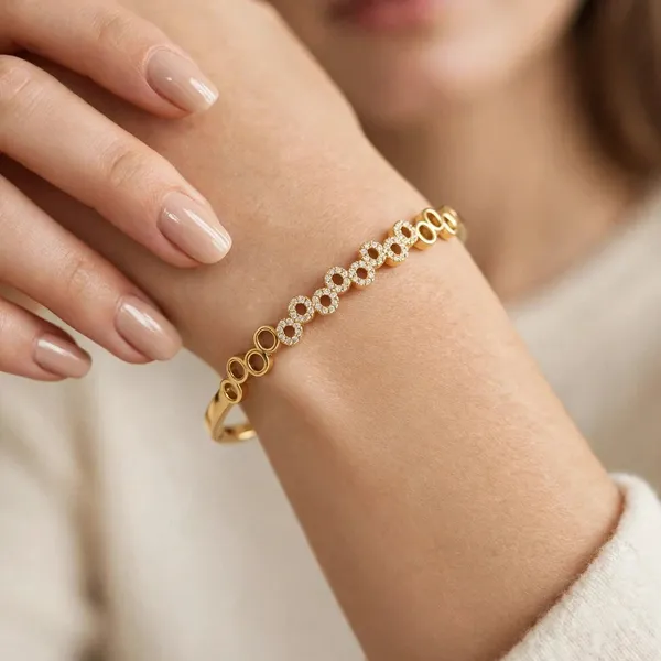 Pave_Circle_Link_Bangle_Bracelet_Gold_Stainless_Steel_For_Women