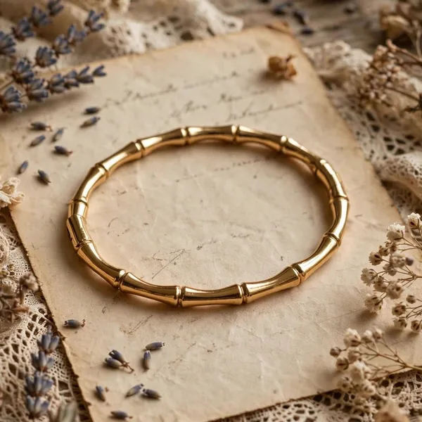 Open_Cuff_Bamboo_Bangle_Bracelet_Gold_Stainless_Steel_For_Women