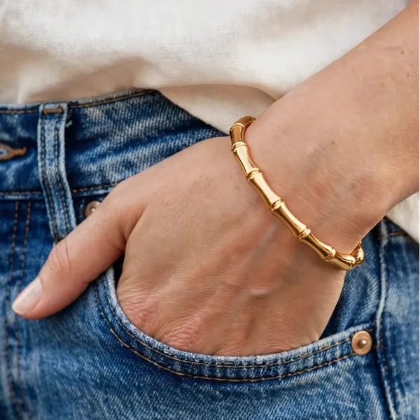 Open_Cuff_Bamboo_Bangle_Bracelet_Gold_Stainless_Steel_For_Women