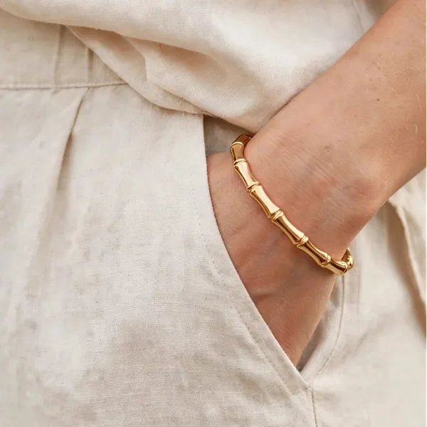 Open_Cuff_Bamboo_Bangle_Bracelet_Gold_Stainless_Steel_For_Women