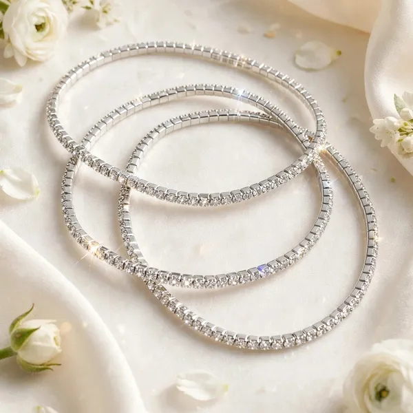 Crystal_Tennis_Bangle_Silver_Stretch_Bracelet_For_Women