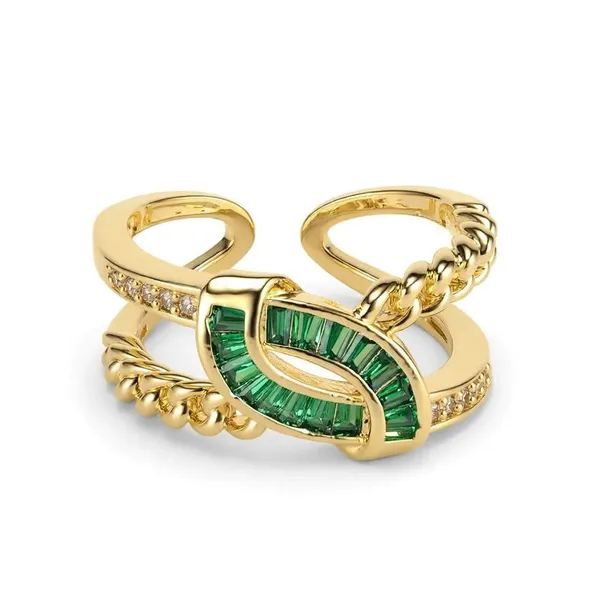 Green_Crystal_Knot_Ring_Gold_Multi_Band_Open_Ring_For_Women