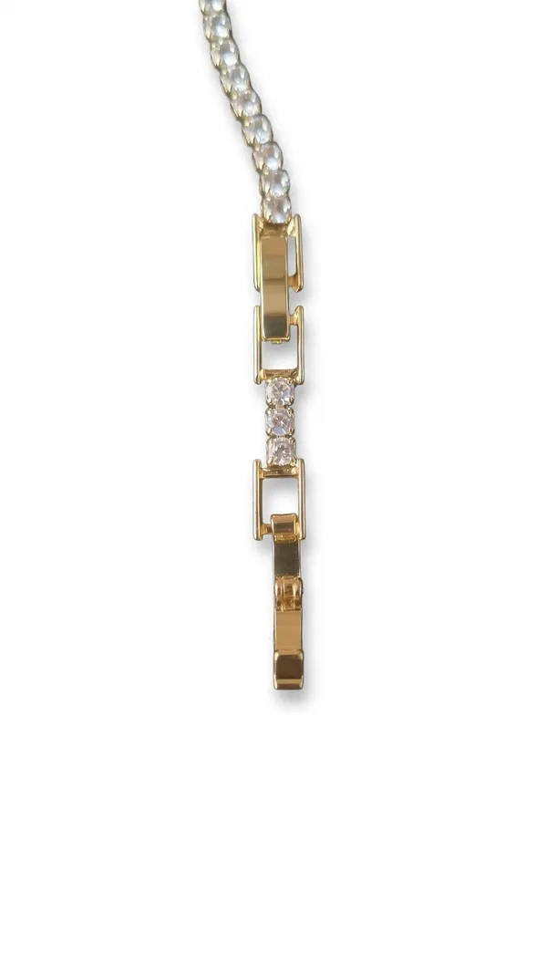 Blue_Clover_Tennis_Bracelet_Gold_Plated_Cz_For_Women
