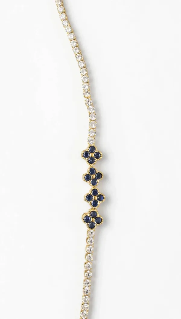 Blue_Clover_Tennis_Bracelet_Gold_Plated_Cz_For_Women