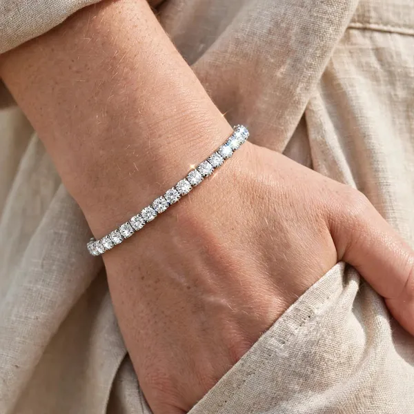 Silver_Tone_Tennis_Bracelet_Slim_Fit_Cz_For_Women