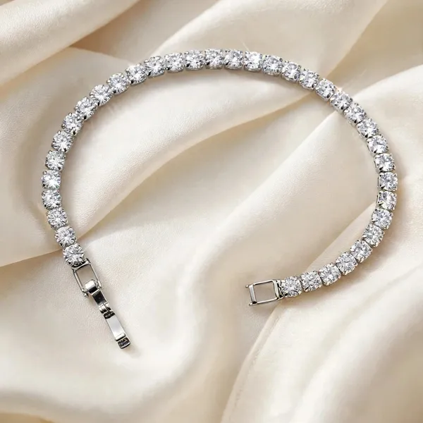 Silver_Tone_Tennis_Bracelet_Slim_Fit_Cz_For_Women