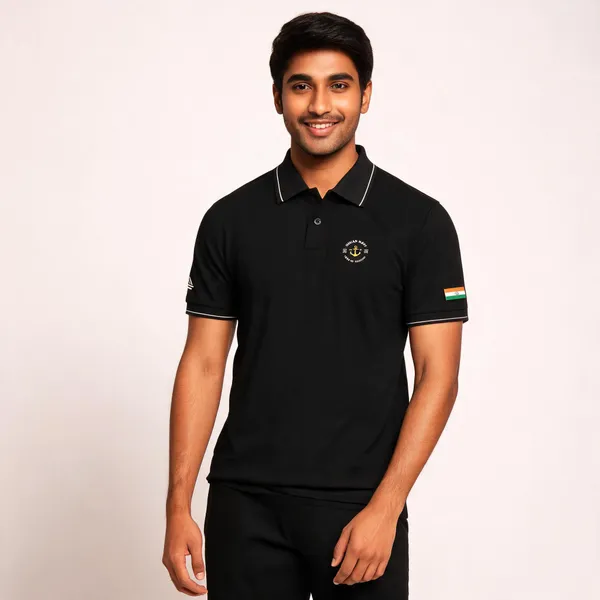 Black_Cotton_Lycra_Regular_Fit_Indian_Navy_Polo_T-Shirt_For_Men