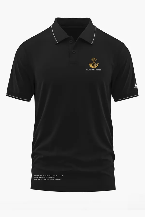 RAJPUTANA_RIFLES_REGIMENTAL_POLO_T-SHIRT_-_Black,_XXL
