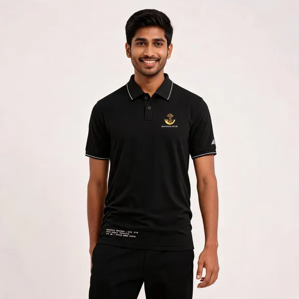 Black_Cotton_Blend_Regular_Fit_Rajputana_Rifles_Regimental_Polo_T-Shirt_For_Men
