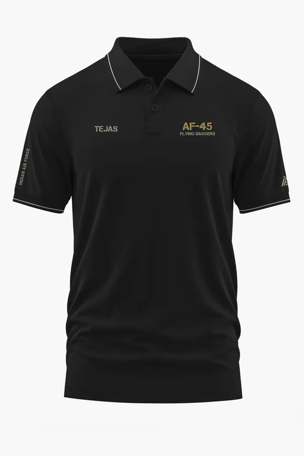 SQN._45_FLYING_DAGGERS_POLO_T-SHIRT_-_Black,_XXL