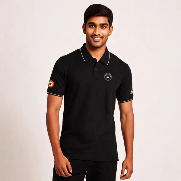 Black_Cotton_Lycra_Regular_Fit_Iaf_Classic_Crest_Polo_T-Shirt_For_Men