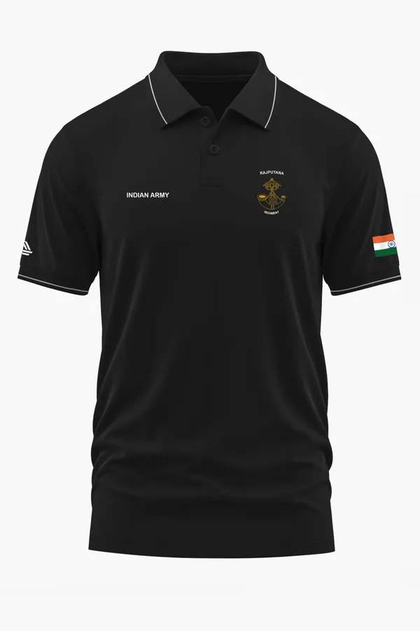 RAJPUTANA_REGIMENT_PRESTIGE_POLO_T-SHIRT_-_Black,_XXL