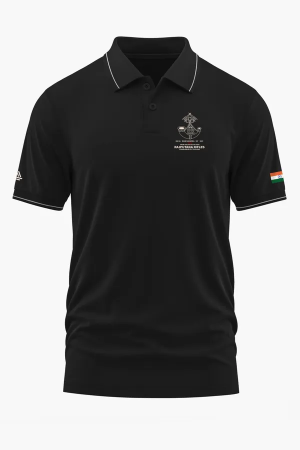 RAJPUTANA_RIFLES_LEGACY_POLO_T-SHIRT_-_Black,_XXL