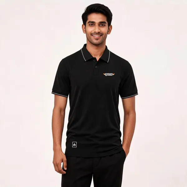 Black_Cotton_Lycra_Regular_Fit_Kumaon_Regiment_Polo_T-Shirt_For_Men