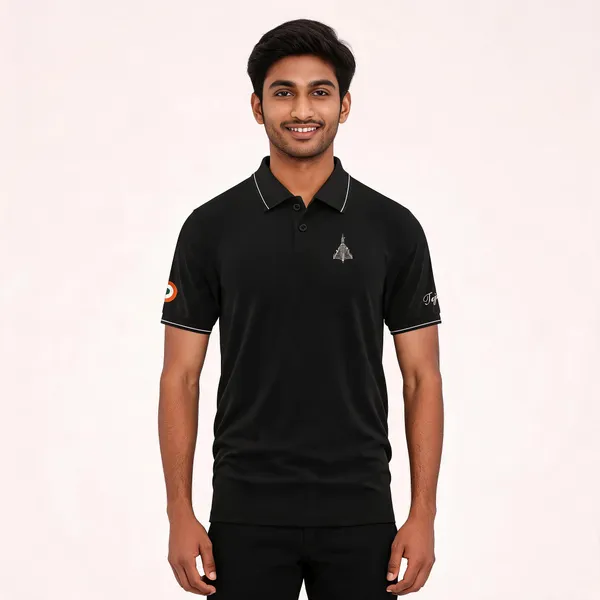 Black_Cotton_Blend_Regular_Fit_Tejas_Pride_Polo_T-Shirt_For_Men